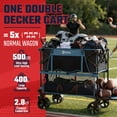 thumbnail image 6 of 400L Large Capacity Folding Double Decker Wagon with Brakes, 50" Extra Long Extender Cart, 500lbs Heavy Duty Collapsible Wagons, All-Terrain Big Wheels for Camping, Sports, Shopping. Blue, 6 of 8