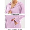 thumbnail image 6 of Sun Protection Hoodie for Womens Summer Front Zipper UPF 50+ Long Sleeve UV Spf Tee Shirts with Pockets Rash Guard Sun-Protective Clothing Quick Dry Athletic Stretch Shirts with Thumb Holes, 6 of 6