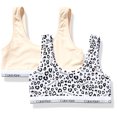 thumbnail image 1 of Bralette Calvin Klein CK Leo Nude de mezcla de algodón para niña, paquete de 2, 1 of 3