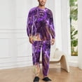 thumbnail image 2 of Purple Hero Men's Pajama Set Sleepwear Pjs Lightweight Long Sleeve Crewneck Shirts and Bottoms Soft Comfy Sleep Sets L, 2 of 5