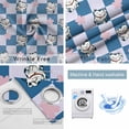 thumbnail image 2 of Fsddascl Cute Cat Blackout Curtains for Bedroom/Living Room, Thermal Insulated Kitchen Curtains, Blue White Plaid Cartoon Checkered Grommet Darkening Window Treatment Drapes 52"x63"x2, 2 of 6