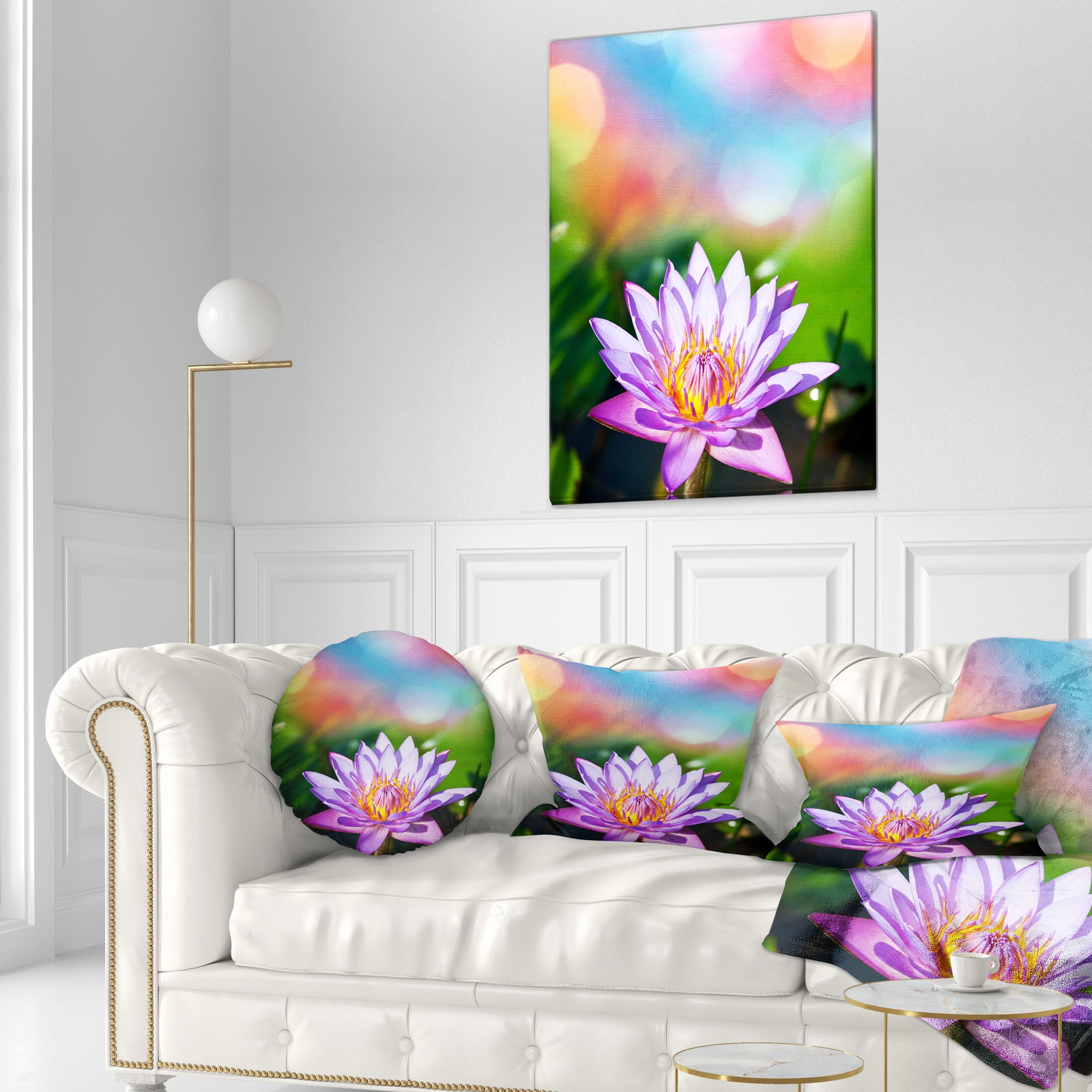 Designart 12" x 20" Purple Polyester Throw Pillow