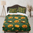 thumbnail image 1 of Calabaza halloween ropa de cama completa y funda de almohada, funda nórdica verde conjunto dormitorio, 1 of 4