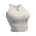 thumbnail image 4 of Seamless Yoga Tank Tennis Top for Workout with Built-In Support for Everyday Home Gym and Fitness Activewear White M, 4 of 6