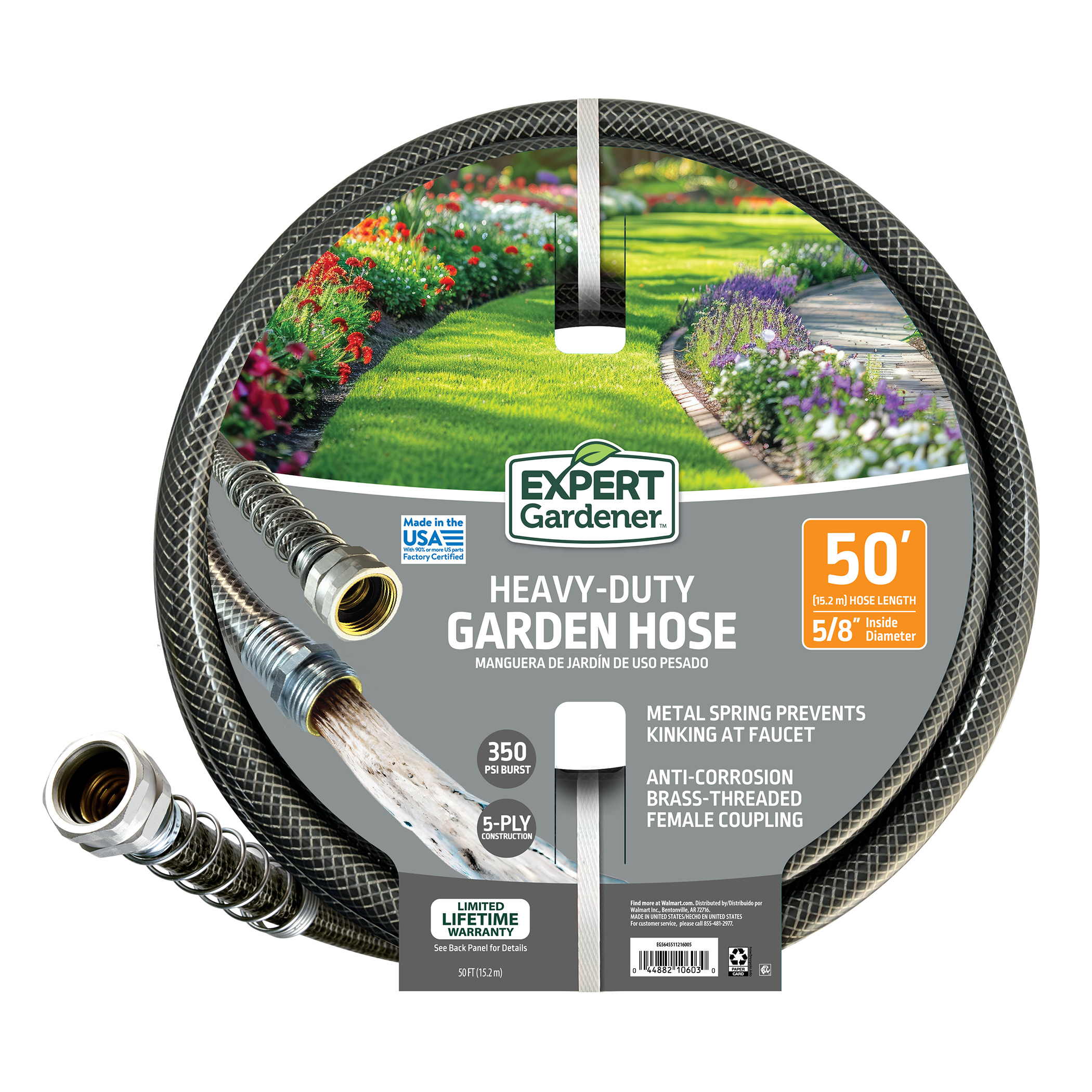 Expert Gardener 50 ft Heavy Duty Garden Hose, 5/8 in