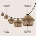 thumbnail image 4 of JONATHAN Y Maui 10-Light Indoor/Outdoor 10 ft. Mid-Century Vintage LED G40 Tiki Hut Hemp Rope Shaded String Lights, Brown, 4 of 7