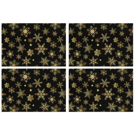 

Merry Christmas Snowflake Dining Table Placemats 4PCS Durable Linen Placemats 12 X 18 Inch Winter Table Mats for Party Kitchen Dining Decoration for Kitchen Dining Table Kitchen Table Mats