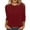 Wine, variant on MELDVDIB Womens 3/4 Length Sleeve Sweater Shirt Fall Winter Fashion Casual Crewneck Tops Solid Color Warm Comfy Pullover Tops