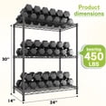 thumbnail image 7 of REIBII 3 Tier Wire Shelving Unit,24"W Adjustable Metal Storage Shelves,Heavy Duty Pantry Shelves for Kitchen,Laundry,Bathroom Storage Rack,Black, 7 of 7
