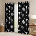 thumbnail image 2 of Feelyou Black Sheep Skeleton Blackout Curtains Set of 2 (52x84 Each) for Men, Vintage Bohemian Aztec Window Curtains, 2 of 6