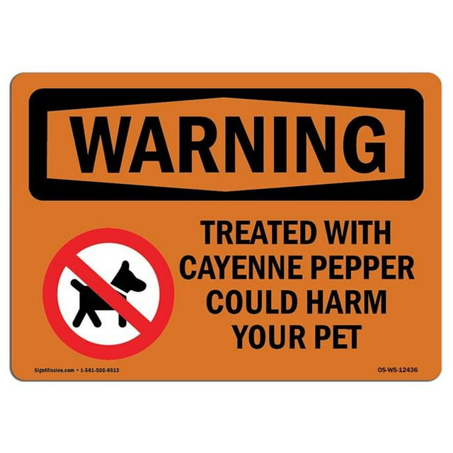 SignMission OS-WS-A-1218-L-12436 12 x 18 in. OSHA Warning Sign - Treated with Cayenne Pepper with Symbol