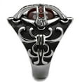 thumbnail image 3 of Anillo Color Plata Para Hombres de Acero Inoxidable Cruz con Ruby, 3 of 4