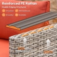 thumbnail image 6 of Vcatnet Outdoor Patio Furniture Sets 8 Pieces Sectional Sofa Wicker Conversation Set with Swivel Glider Chairs and Solar Powered Coffee Table for Porch, Deck, Coarse Orange Red, 6 of 11