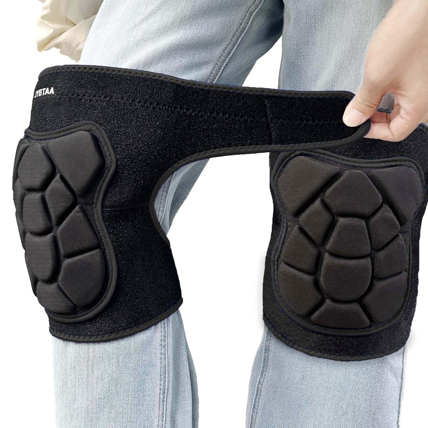 RGHJAR-Men Women Knee Pads for Kneeling, Waterproof Knee Pad for Gardening Flooring Painting Yard Tile, Soft Foam Kneepads for Mechanics Carpenters Workers, Comfortable and Lightweight Cushion, Black