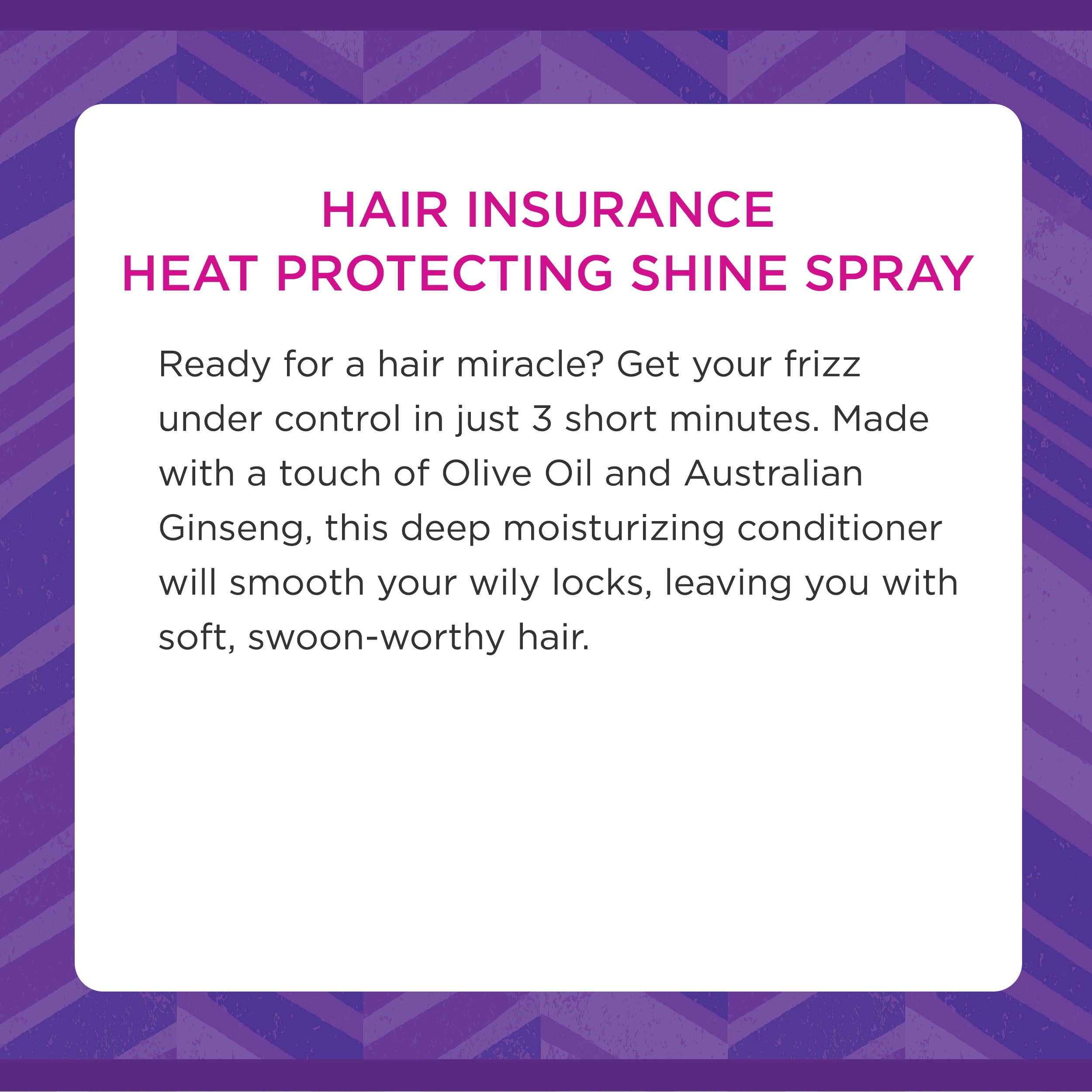 Aussie Hair Insurance Heat Protecting Shine Spray 8 5 Fl Oz Aussie Hair Insurance Heat Protecting Shine Spray 8 5 Fl Oz
