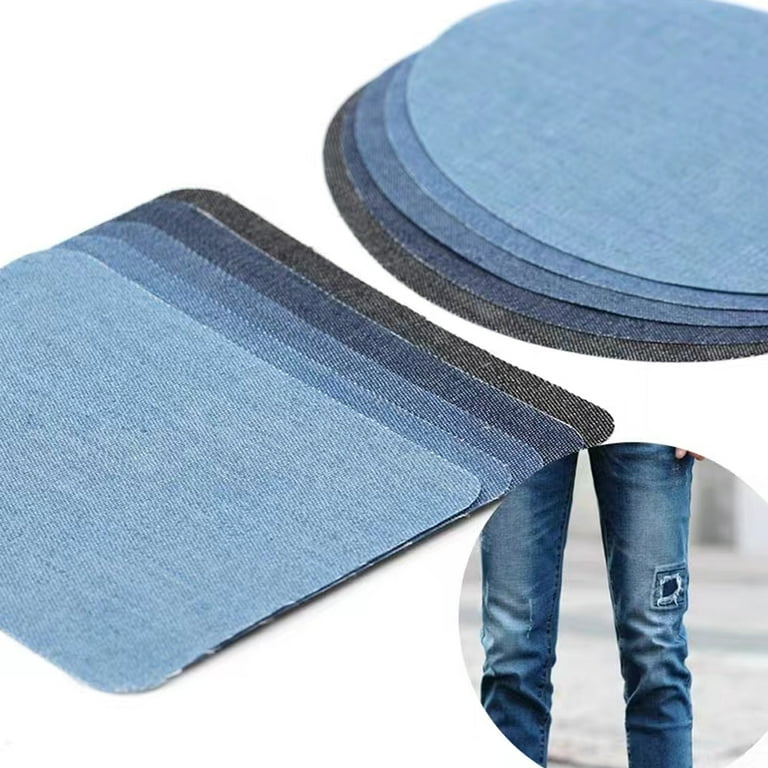 BOAO Iron on Patches Iron on Denim Patches Repair Kit for Clothes, Jeans,  Jackets, Large Size, 4.9 Inch, Denim Cloth(30 Pieces)