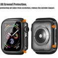thumbnail image 2 of Screen Protector for Apple Watch 44mm Series 4/5/6/ SE Tempered Glass [2 Pack] [Full Coverage] Bumper Hard Case [with Screen Protector Built-in] Overall Protective Cover-Black, 2 of 5