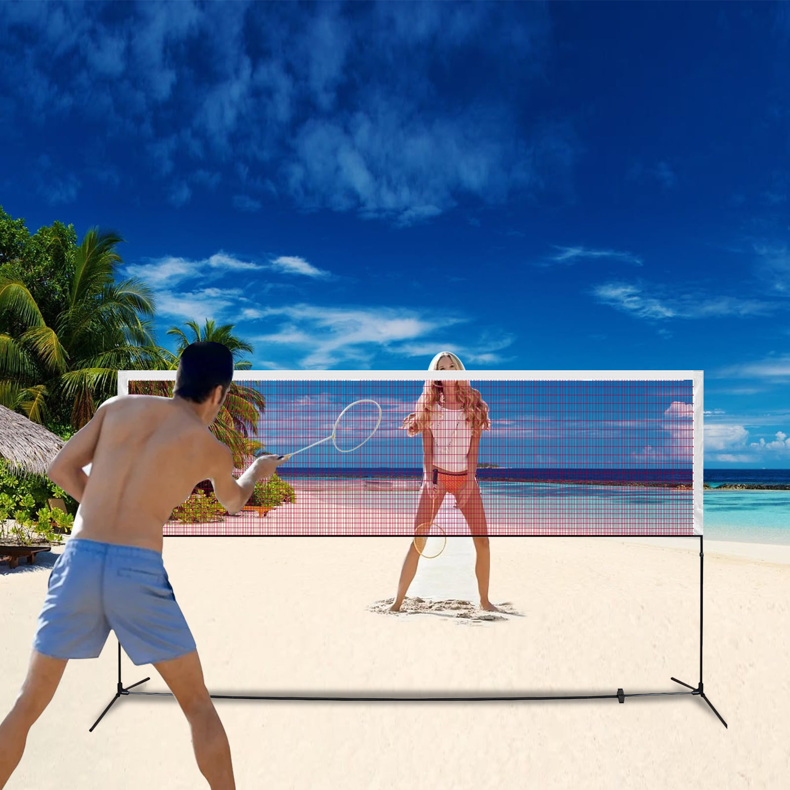 Training Beach Net For Garden Indoor Outdoor Games Badminton Volleyball Portable 