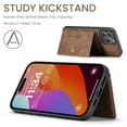thumbnail image 6 of Wallet Case for iPhone 16 Pro, Retro PU Leather Shockproof Phone Case Magnetic Snap Back Cover Detachable with Card Holder Pocket Wallet Stand for iPhone 16 Pro, Brown, 6 of 8