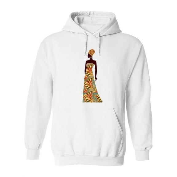 African Woman In Long Dress Hoodie Women -Image by Shutterstock, Female Small