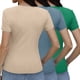 thumbnail image 4 of Camiseta básica de manga corta ajustada para mujer: camiseta de poliéster ajustada, top informal de verano, tallas S-XXL, estampado floral, apta para múltiples ocasiones, 4 of 6