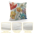 thumbnail image 4 of ONETECH  Enchanting Floral Decorative Throw Pillow Case Charming Beautiful Poppy Flowers Tricolor Orange Red Yellow Blue Cotton Linen Cushion Case for Sofa Couch, 4 of 5