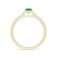 thumbnail image 2 of ANGARA Natural Pear-Shaped Emerald Halo Engagement Ring in 14K Yellow Gold for Women (Size-6x4mm) | May Birthstone, Birthday, Anniversary, Jewelry Gift for Women | Natural Emerald Ring, 2 of 9