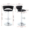 thumbnail image 6 of IVV 2-Pack Velvet Upholstered Barstools in Black, Modern Swivel Counter Stools with Woven Backrest, Adjustable Height, for Kitchen Island, Home Pub, 6 of 9