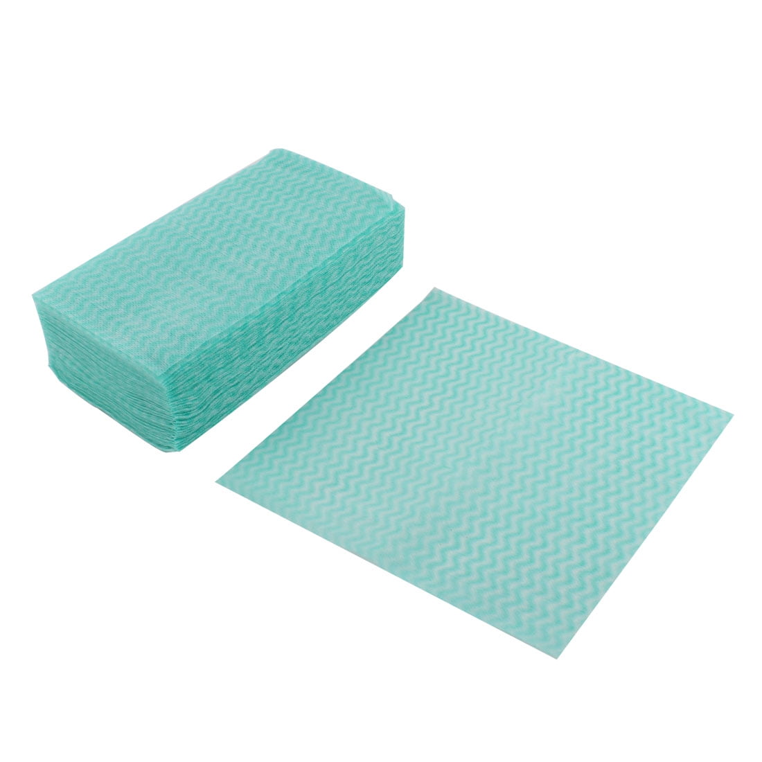Non Woven Fabric Disposable Cleaning Cloth Washcloth Green White 80pcs