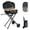 Black, variant on 2 Burner Propane Gas Grill with Dual Cooking Surfaces, Porcelain Grate & Extra Griddle, Push-Button Ignition, Foldable Portable BBQ with Wheels for Backyard Patio Camping