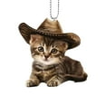 thumbnail image 5 of 2D Cat Car Charm Car Rear View Mirror Hanging Cat OrnamentCat Pendant Dection G6D6, 5 of 9