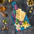 thumbnail image 2 of Vintage Cutting Board, Vector Background with Ice Cream Illustration Food Sweets Yummy Design Print, Tempered Glass Cutting and Serving Board, Wine Bottle Shape, Blue and Hot Pink, by Ambesonne, 2 of 2