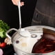 thumbnail image 3 of Cuchara para sopa con colador de acero inoxidable 304 para olla caliente, cuchara para olla caliente para el hogar engrosada integrada con gancho, juego de cucharas antifugas con mango largo, 3 of 5