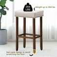 thumbnail image 5 of Costway Set of 4 Nailhead Saddle Bar Stools 29'' Height w/ Fabric Seat &Wood Legs Beige, 5 of 10
