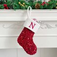 thumbnail image 2 of CSChome Christmas Sequin Socks Hand Knitted Embroidered Letters Christmas Stocking Unique Shiny Design Large Size Christmas Decorations Stocking, 2 of 7