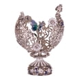 thumbnail image 3 of danila-souvenirs Faberge style Carved Egg with Flowers & Butterfly 2.8'' (7 cm) silver color, 3 of 4