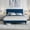 Dark blue, variant on Bed Frame with Adjustable Height Vertical Channel Tufted Headboard, Upholstered Platform Bed Frame with Sturdy Wooden Slats Support, Noise Free