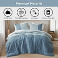 thumbnail image 3 of Regency Heights Full/Queen Soft Washed Color Block Comforter Set 3-Piece Bedding Set Blue, 3 of 8