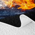 thumbnail image 5 of Feelyou Fire Water Baseball Bed Spread Queen for Boys, Blue Orange Splash Ball Queen Coverlet Set, 3 Pieces, 5 of 7