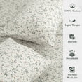 thumbnail image 4 of PixelForge 100% Cotton Queen Size Sheets,4 Piece Pure Percale Bed Sheets Set Deep Pocket Fits Mattress Upto 15",Floral Sprig Pattern, 4 of 7