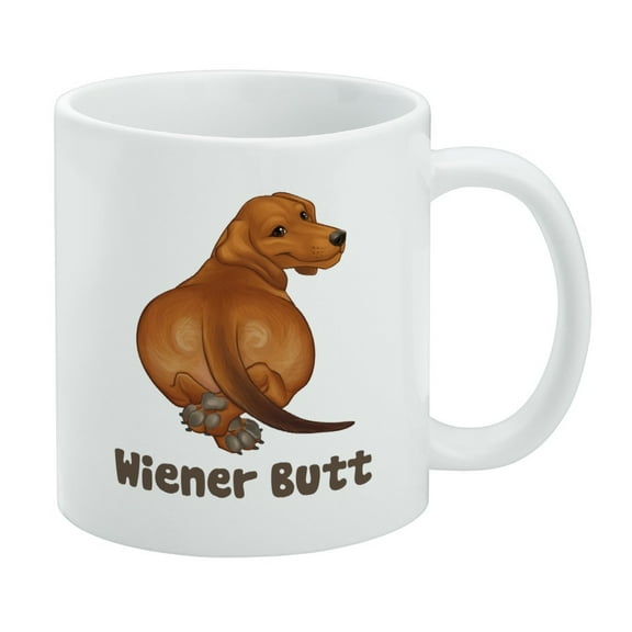 Guess What? Wiener Dog Butt Dachshund Funny White Mug