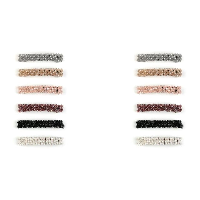 Langgg 6pcs/set Stylish Hair Barrettes For Women Add Sparkle To Hairstyle Decorative Rhinestone Hair Pins L 2Set