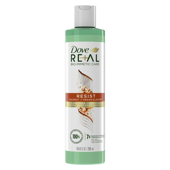 Dove Real Bio-Mimetic Care Daily Conditioner with Vegan Elastin All Hair Types, Coconut, 10 fl oz