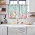 thumbnail image 2 of Easter Eggs Kitchen Curtains Window Panels, Spring Daisy Eucalyptus Leaves Teal Wooden Insulated Window Treatment Curtain, Grommet Curtains for Bedroom/Living Room/Bathroom, 2 Piece 42"Wx45"L, 2 of 8