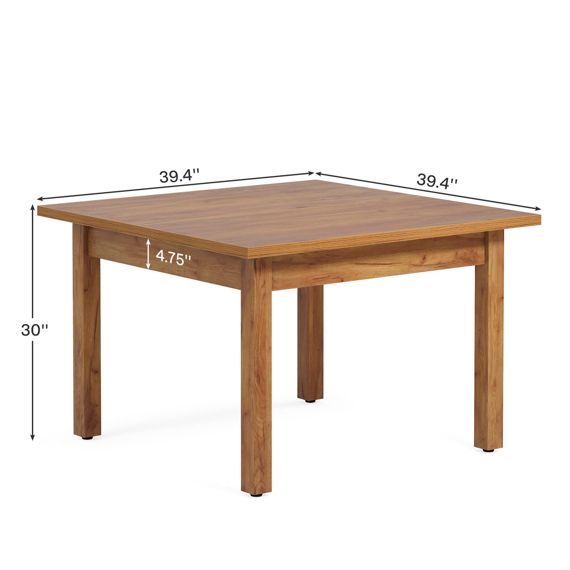 MAYEERTY 39.4" Square Farmhouse Dining Table, Easy Assembly Home Office Desk