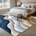thumbnail image 4 of 6'x9' Area Rugs, Modern Blue Brown Indoor Outdoor Area Rug for Living Room Bedroom, Coastal Beach Wave Geometric Washable Bathroom Rugs Kitchen Floor Carpet Mats Home Decor Aesthetic, 4 of 8
