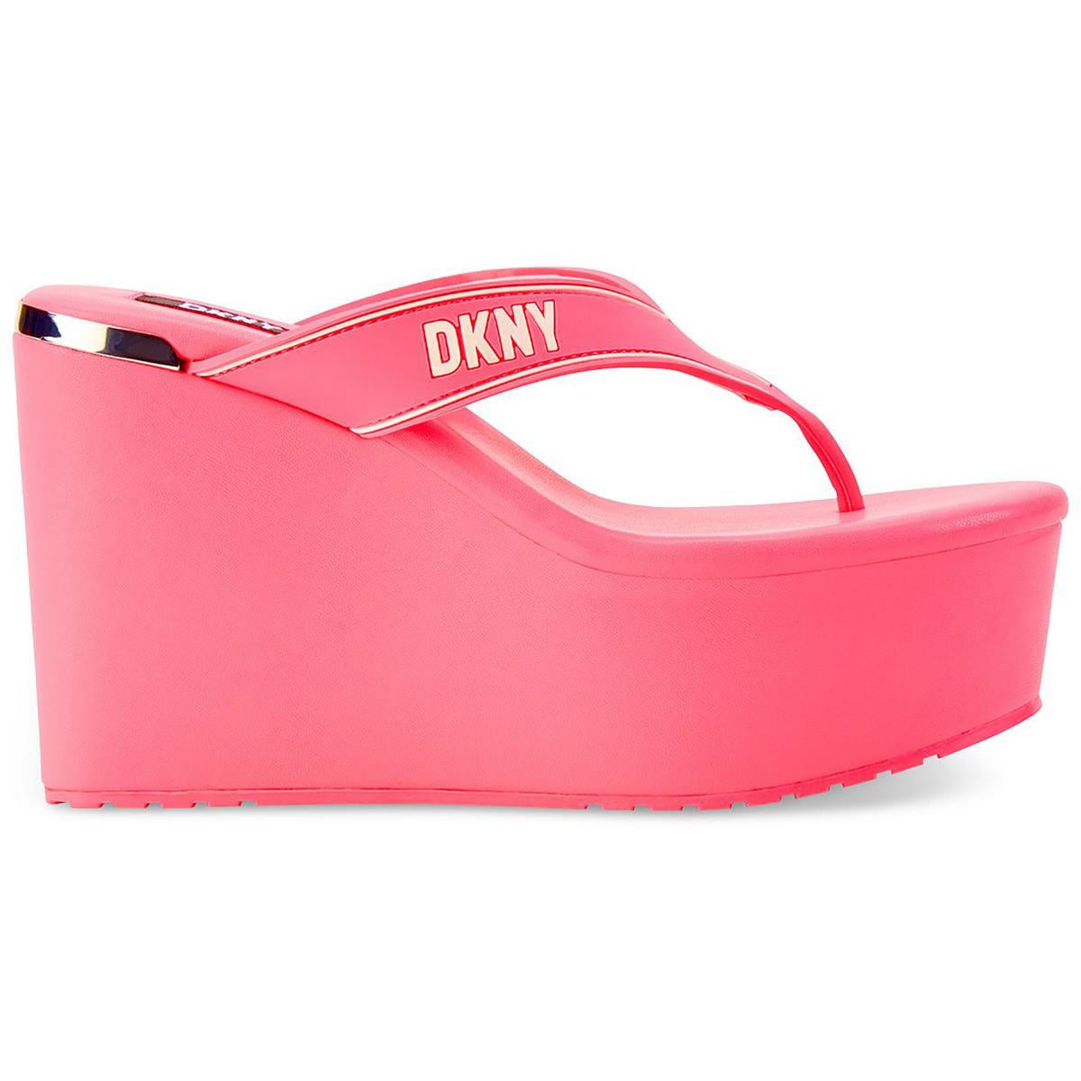 Dkny wedge flip flops sale
