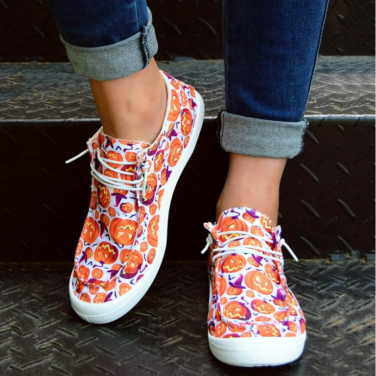 Tennis Shoes Womens Women CA modo Plana Impresa Zapatos De Lona De Tela De Alta Shoes Womens Tennis Shoes Walking Shoes for Women Orange 39 Walmart