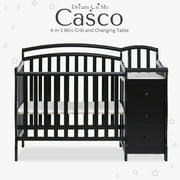 Dream On Me Casco 4-in-1 Mini Crib and Dressing Table, Black