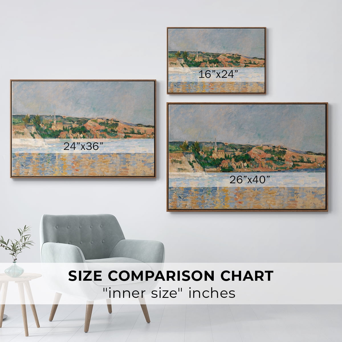 Vintage Landscape-CXLI By Wexford Home Framed in Walnut Wood Gallery Wrapped Canvas 27 in. x 41 in.